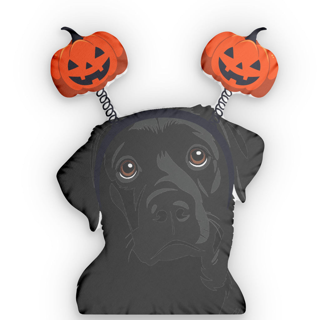 Black Lab Halloween Pillow