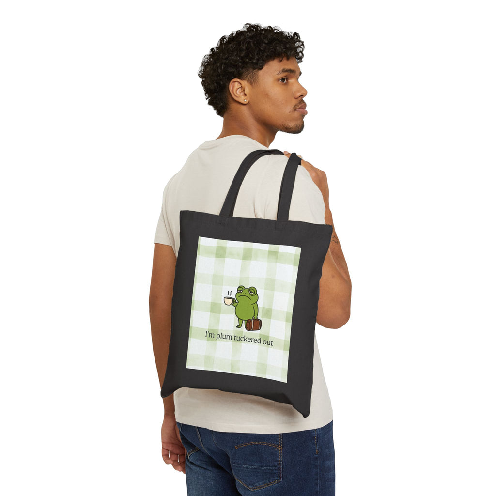 Plum Tuckered Out Canvas Tote Bag