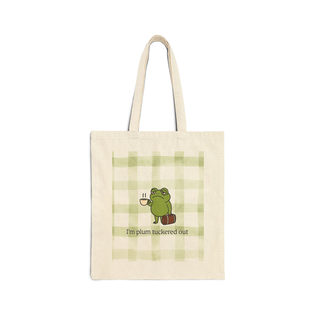 Plum Tuckered Out Canvas Tote Bag